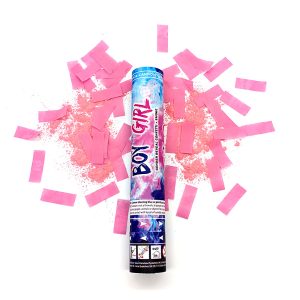 CONFETTI EN POEDER KANON ROZE 30CM